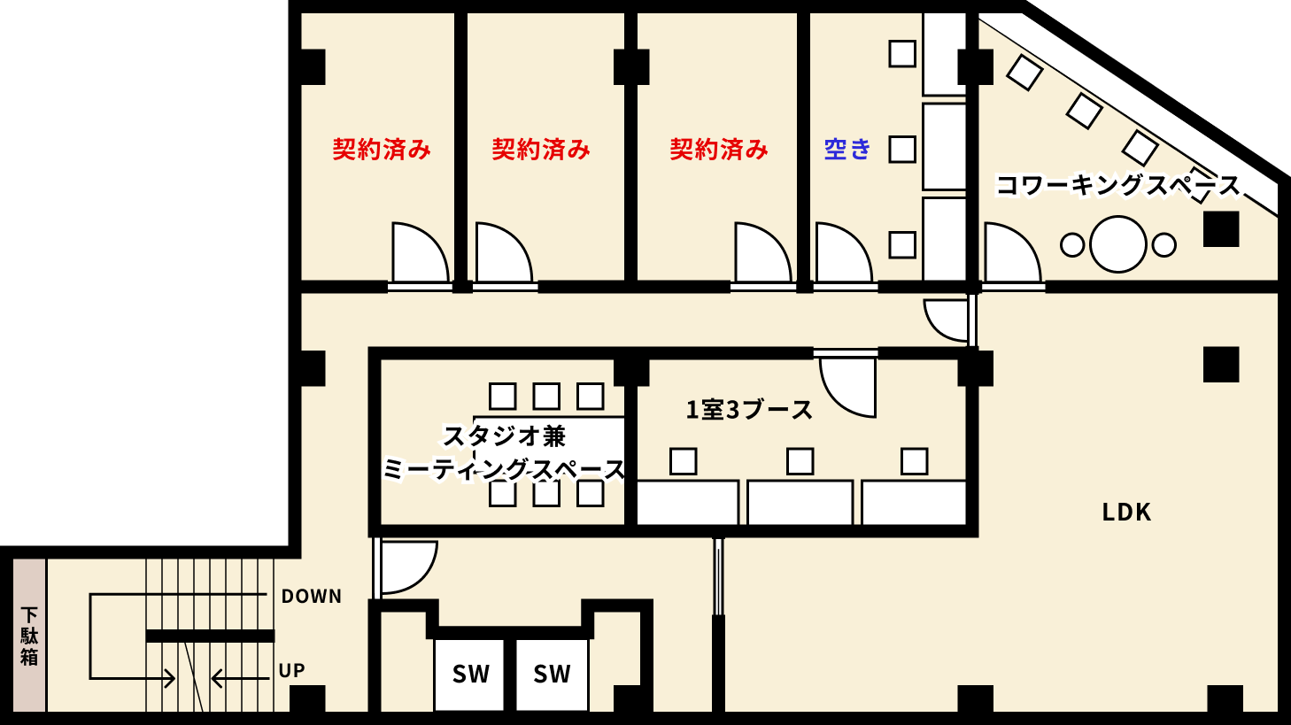 シェアオフィス間取図